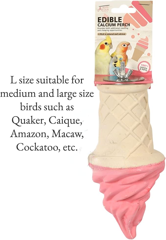 Bird Toy - Parrot Chewing Toys, Squirrel Hamster Teeth Grinding Stone Stand Platform (Large)