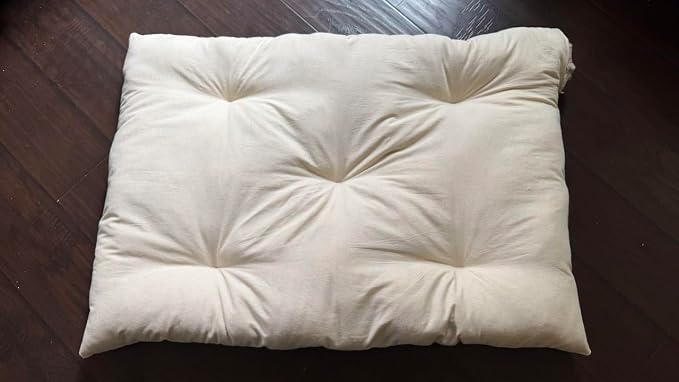 Rectangular Muslin Dog Bed Insert with Raw Cotton Filler, Natural Pet Bed Cushion Insert, Breathable Inner Pillow for Dog Bed Covers (Medium 36"x22"x4")