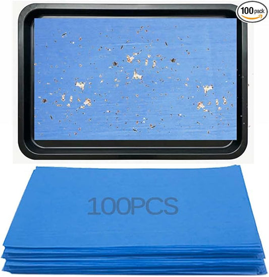 Firdnyohs 100 Pcs Bird Cage Liner Papers 11X17in Blue Cage Paper Liners Disposable Cage Paper Liners Thicken Precut Absorbent Cushion Pad Mat Accessories for Pet Bird Parrot(Blue)