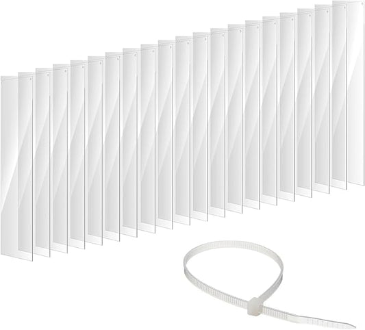 20Pcs Clear Cage Edge Liner Guinea Pig Cages, Pet Cage Liner 14" x 4.5", with Holes Zip Ties Urine Guard Side Ferret Cage Accessories for Rabbit Pet Hamster Rat and Other Small Animal