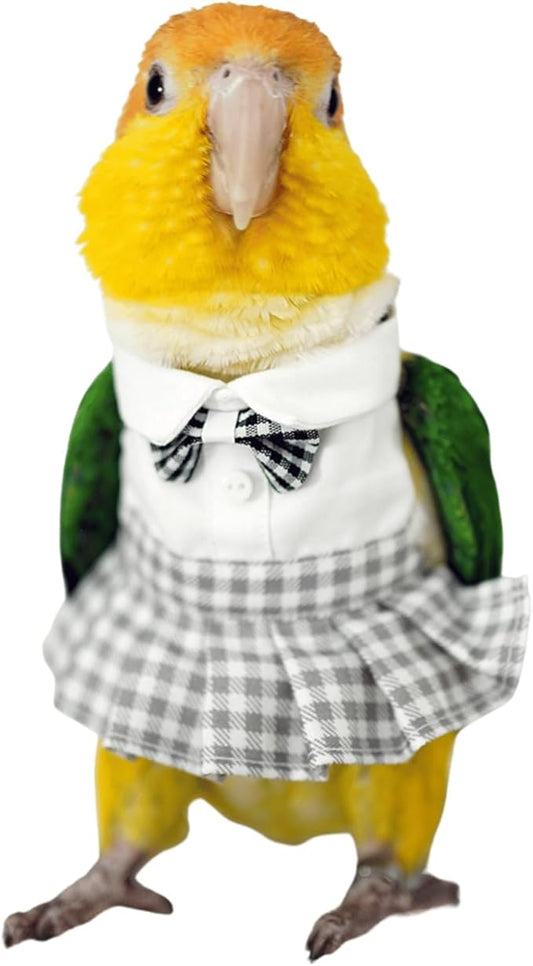 Bird Costume Bird Diaper Flight Suit Cute JK Dress Dress Skirt Clothes Cosplay Photo Prop for Parrots Macaw Cockatoo (Without Diaper,XL)