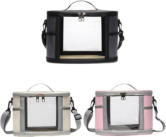 Bird Carrier Bag Bird Travel Cage Small Animal Carrier Guinea Pig Carrier for Budgies, Sugar, Glider Small Pets Lovebirds, Gray S