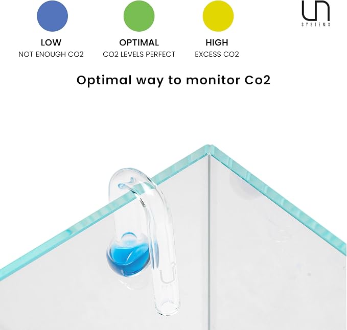 Ultum Nature Systems CO2 Drop Checker - Glass CO2 Drop Checker for Aquarium, CO2 Aquarium Kit with Solution, CO2 Monitor Complete Set for Planted Aquariums - Drop Checker Hang on Edge Mount (HD)