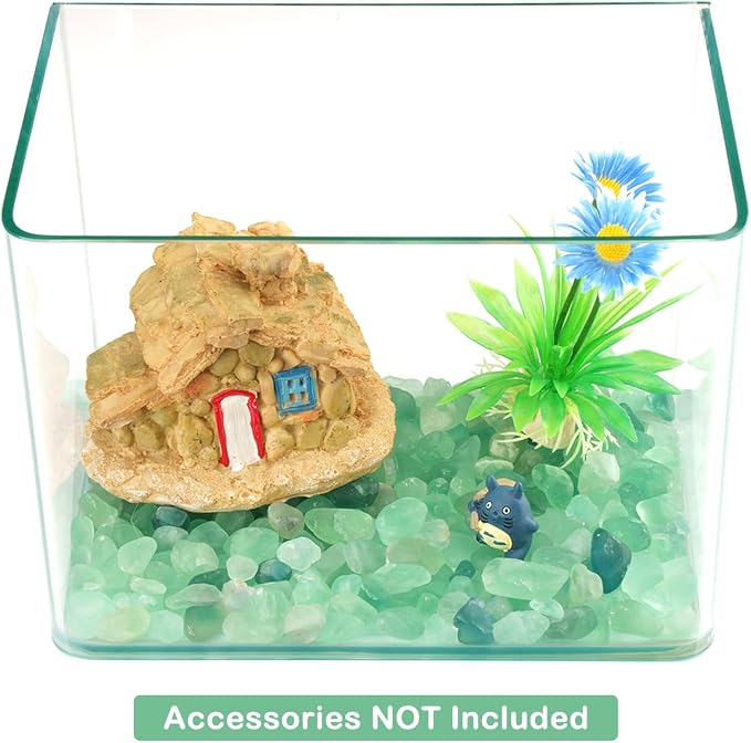 WAYBER Natural Crushed Green Fluorite Gemstone, Decorative Pebbles, 2 Lbs | Toxin-Free, Fade-Resistant, Ideal for Reiki Healing, DIY Crafts, Vase Filler, Aquarium & Bonsai Decoration