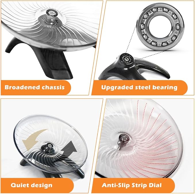 Hamster Wheel, Hermit Crab Climbing Toys Silent Exercise Running Wheel, 18cm Small Animal Exercise Wheels Hermit Crabs Wheel for Hamsters, Gerbils, Mice or Other Small Animals