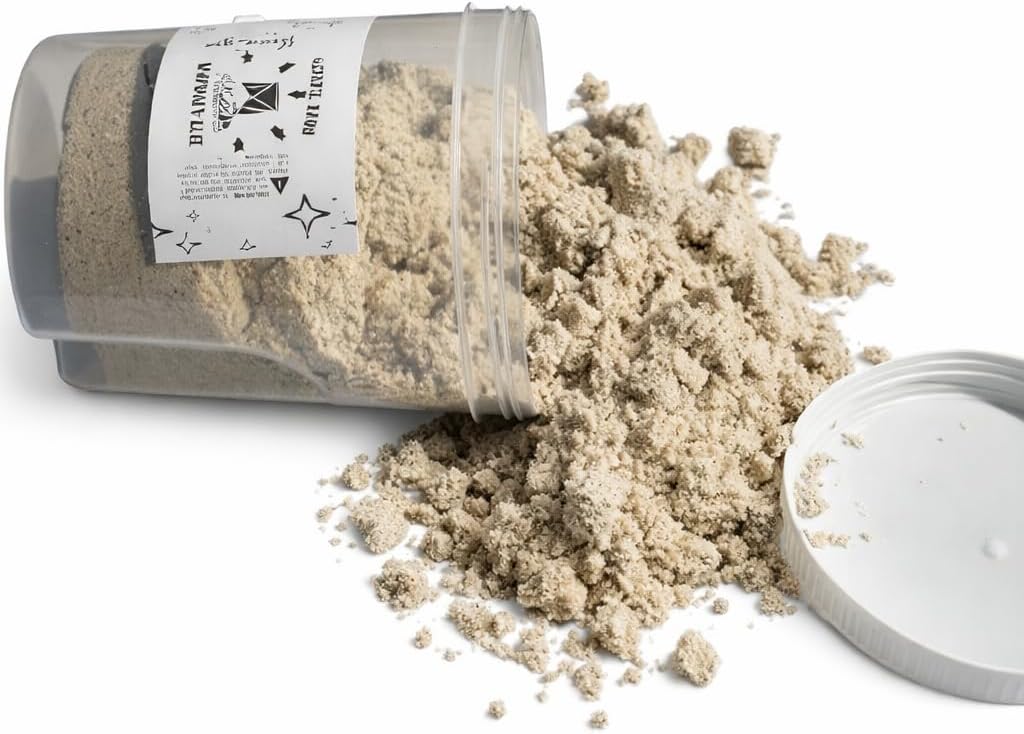 5 Pounds Natural Decorative Real Sand for use in Crafts, Decor, Vase Filler and More | Natural and Non-Toxic, Fun Wet and Dry Indoor and Outdoor, Sandbox, Therapy, and Table Use. W/Container.
