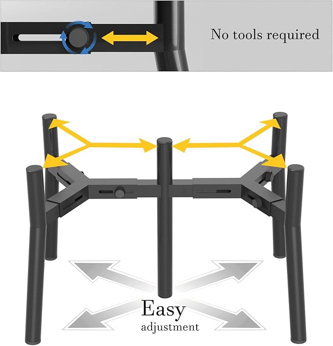 SHAINFUN Adjustable Dog Bowl Stand for Large & Medium Breeds, Raised Dog Food & Water Bowl Holder, Fits 7-10.6" Wide Bowls, 11" Tall, 2-in-1 Design Tall Dog Food Bowl Stand, Bowl Not Included