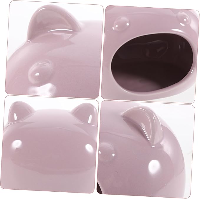 Ceramic Small Animal Hideout for Guinea Pigs Hedgehogs Hamsters Cooling Pet Supply Cute Comfortable Shelter in Large Light Purple