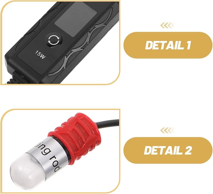 Fish Aquarium Heater USB Mini Heater with Quartz Tube, 15w Adjustable Temperature for Betta and Tropical Fish, Suitable for Planted Tanks and Marine Aquariums to 4l