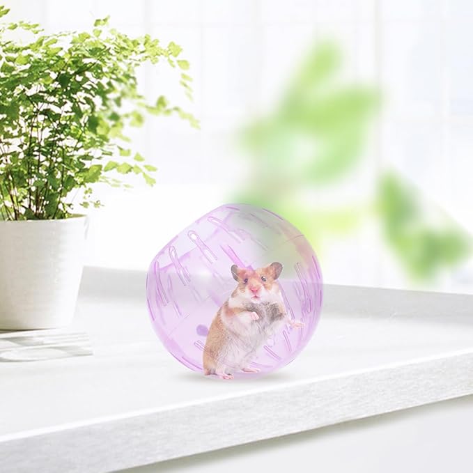 POPETPOP Hamster Running Ball Toy 4 Inch Transparent Exercise Ball for Small Pets Including Hamsters and Guinea Pigs Safe Portable Small Pet Toy for Active Play