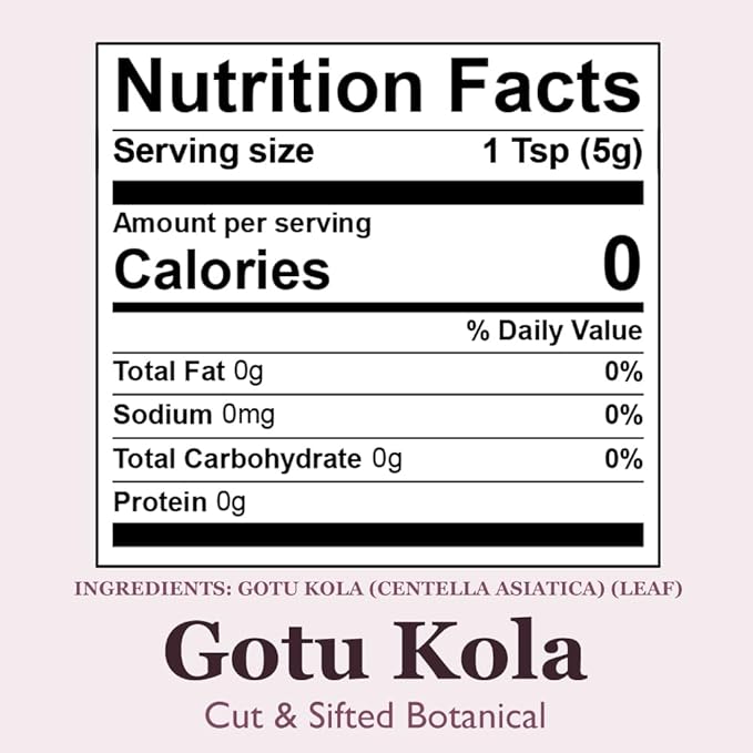Organic Positively Botanicals Company, Gotu Kola, Herbal Tea Loose Leaf Botanical, 4 Ounce