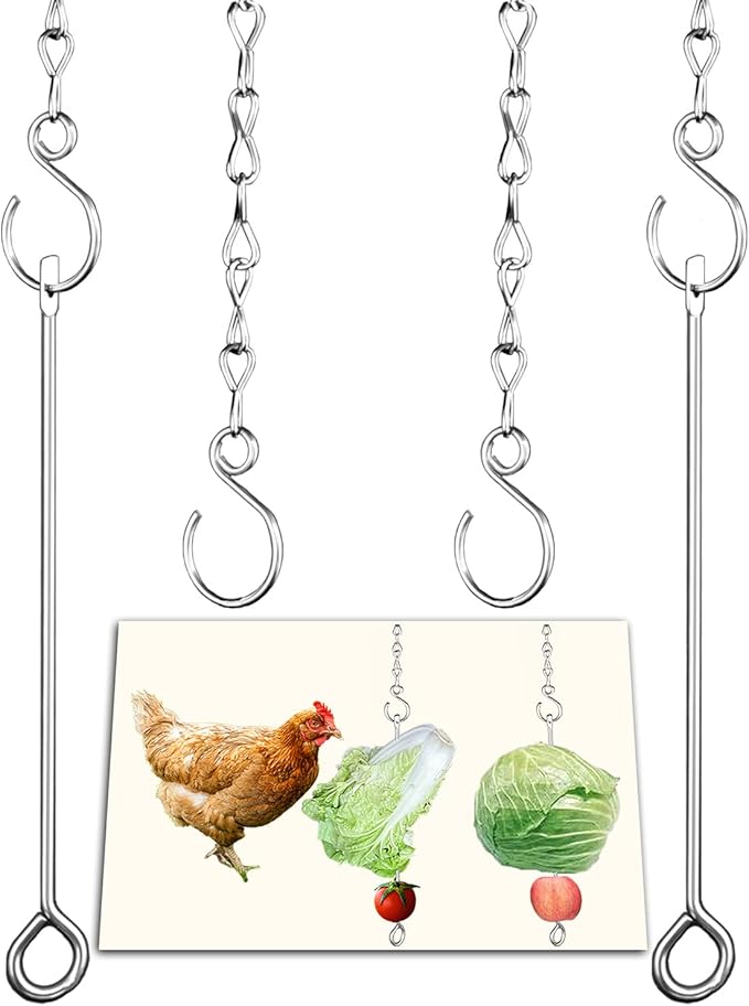 Chicken Vegetable Hanging Feeder Toy for Hens Pet Chicken Veggies Skewer Fruit Holder for Hens Large Bird