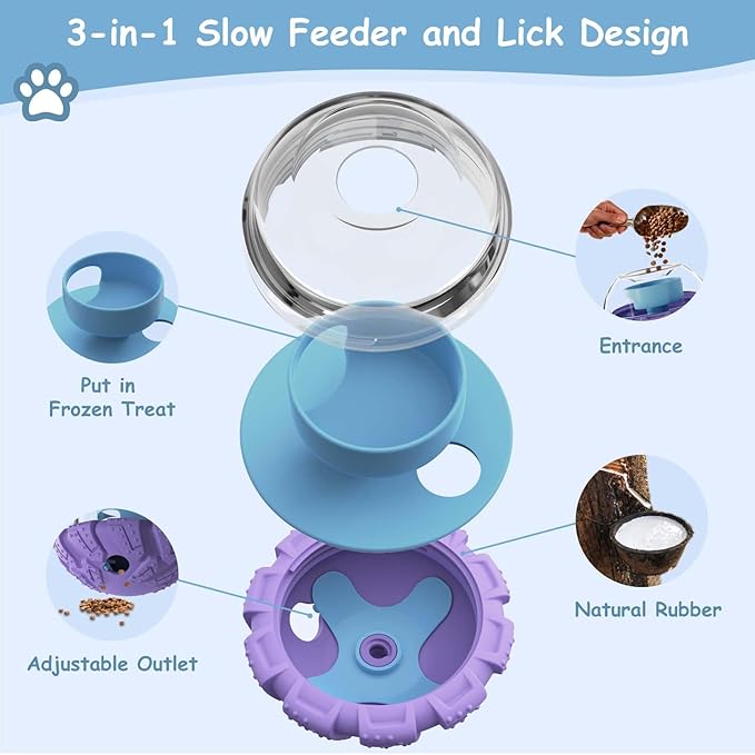 YINEYA Interactive Dog Toy, Feeder Toy with Adjustable Treat Dispensing & DIY Frozen Treats, Dog Enrichment Toys to Keep Them Busy and Mental Stimulation