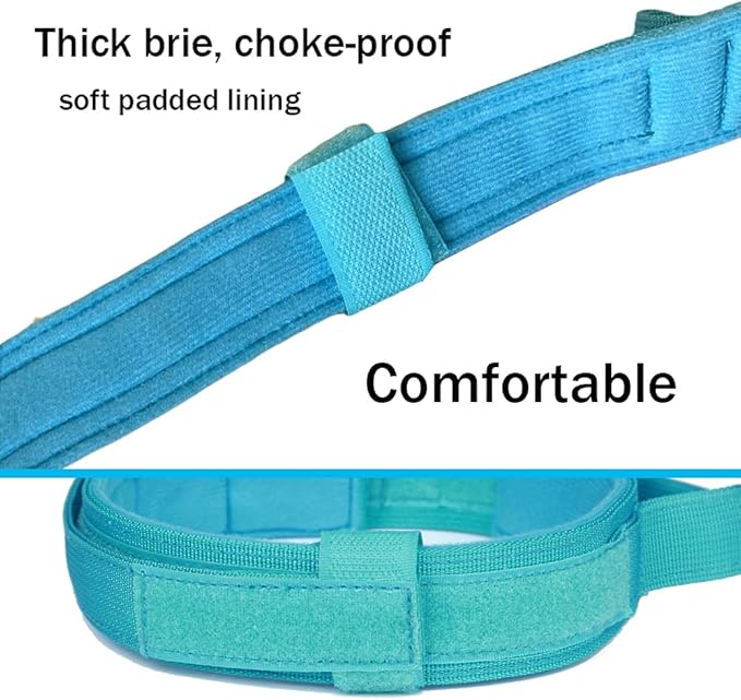 Xqpetlihai Tactical Dog Collar and Leash Set Adjustable Military Nylon Dog Collar with Control Handle and Heavy Duty Metal Buckle for Large Dogs（Blue L