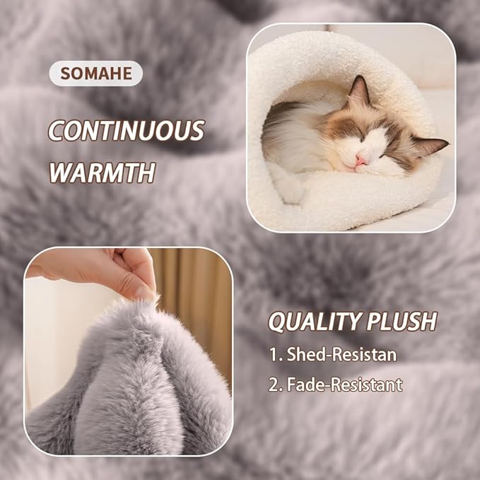 SOMAHE Self-Warming Cat Sleeping Bag, Enclosed Hooded Snuggle Sack with Dual-Side Plush Cat Cave Bed, Portable Foldable Pet Sleeping Pod for Indoor & Travel, Anti-Static, 21.7"x17.7"Green