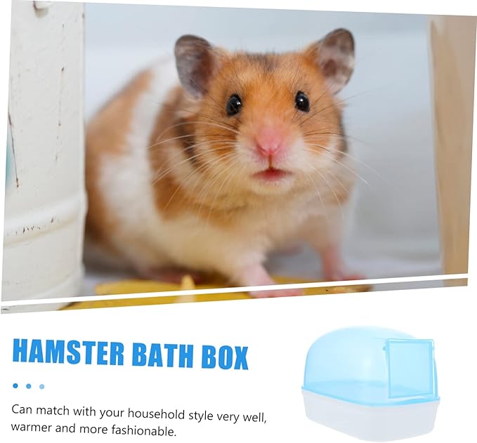 Levemolo 2pcs Hamster Bathing Tub Plastic Container for Hamster Chinchilla Non-Skid Base Easy to Clean Observe Dust Bath Space