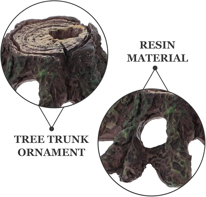 balacoo Resin Tree Trunk Ornament Aquarium Driftwood Ornament for Fish Tank Accessories Betta Fish Tank Decor Turtle Rockery Natural Look Aquarium Decoration