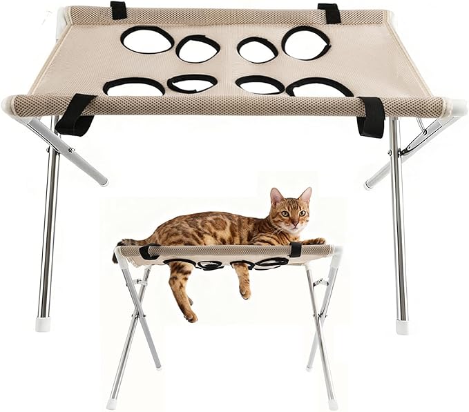 Pet Grooming Hammock – 8 Hole Hanging Cat Bath, Detachable Care Strap, Anti Scratch Bite Design | Secure Trimming Support, Easy Use for Nail Claw Ear Cleaning Grooming