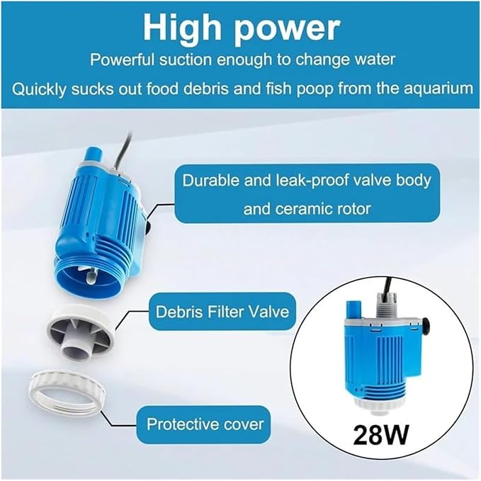 Electric Fish Tank Cleaner, Upgraded 6-in-1 Automatic Water Changer & Sand Washer, for Freshwater & Saltwater Fish Tank Cleaning