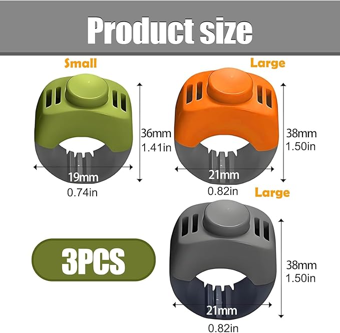 The Set of Easy Clicking Finger Ring Dog Training Clicker for Dogs Cats Horses traing Allowing Effective Versatile Training (3pcs Grey+Green+Orange)