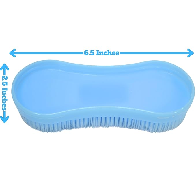 Intrepid International Magic Horse Brush, for Horse Grooming Kit w/Durable Plastic Bristles, Horse Brushes for Grooming, Light Blue