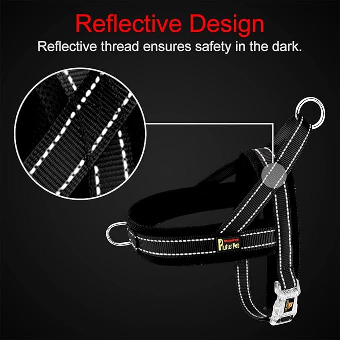 Plutus Pet No Pull Dog Harness with Breathable Mesh Padded, Adjustable Reflective Escape Proof Dog Harness, Quick Fit Dog Vest Harness for Small Medium Large Dogs(XL, Red)