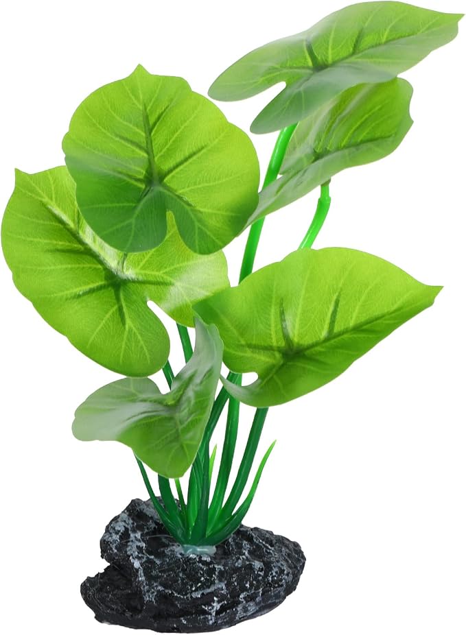 Betta Plants,Lotus Leaf Betta Fish Plants Fish Hides | Green Plants for Betta Fish Tank Decorations for Goldfish,Reptile (6 Inch)