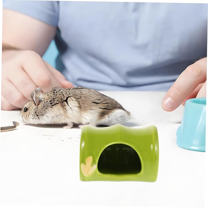 Ceramic Hamster Habitat Hideout Design Small Pet Cave Hamster House Gerbil Hideaway with Smooth Surface Easy-Clean Summer Accessory for Rats and Small Animals