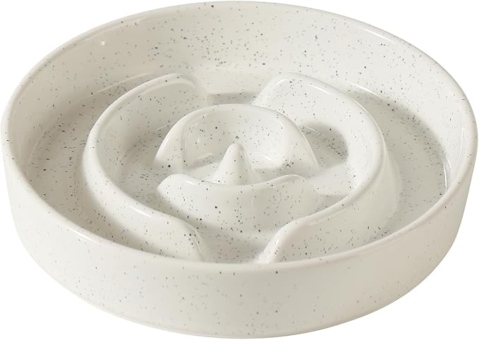 Havniva Slow Feeder Dog Bowls, 3.2 Cups Ceramic Dog Food Bowls 9.5 inch Slow Feeder for Large Dogs Puzzle Bowls for Fast Eater, Pet Slow Feeding Dish Anti-Choking