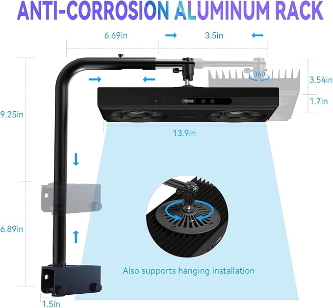 Aquarium Light- 140W Reef Light Wide Coverage Sunrise Sunset Moonlight Saltwater Lights for Coral with Master Slave Group Control & Timer & Screen | High Penetration Wide Coverage,Sunrise Sunset Moonlight,Master Slave Group Control,Detailed Simulation ...