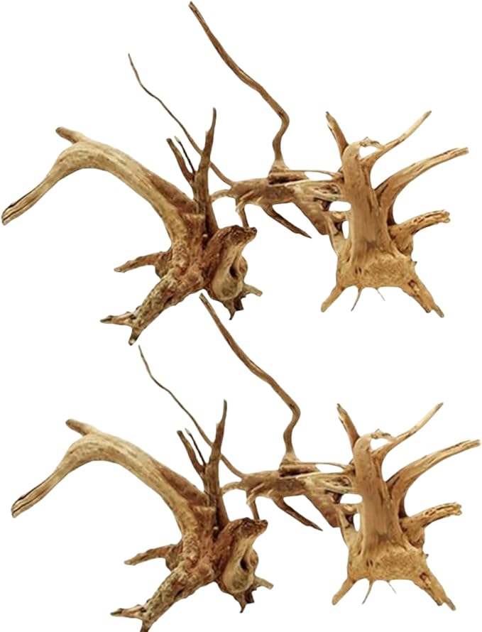2Pcs Aquarium Driftwood Branches Natural Wood Reptiles Trunk Wood Fish Tank Decoration Plant Stump Ornament Landscaping, Fish Tank Decoration, 8-10cm