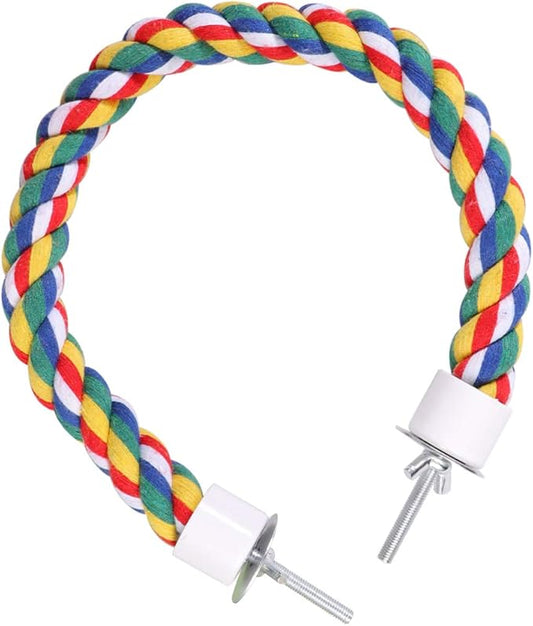 UKCOCO Bird Rope Perch - Comfy Perches for Bird Cages Natural Parrot Cotton Rope, Bungee Perch Pet Chewing Toy for Parrots Playing, Chewing or Preening (40cmcm/16 Inch)