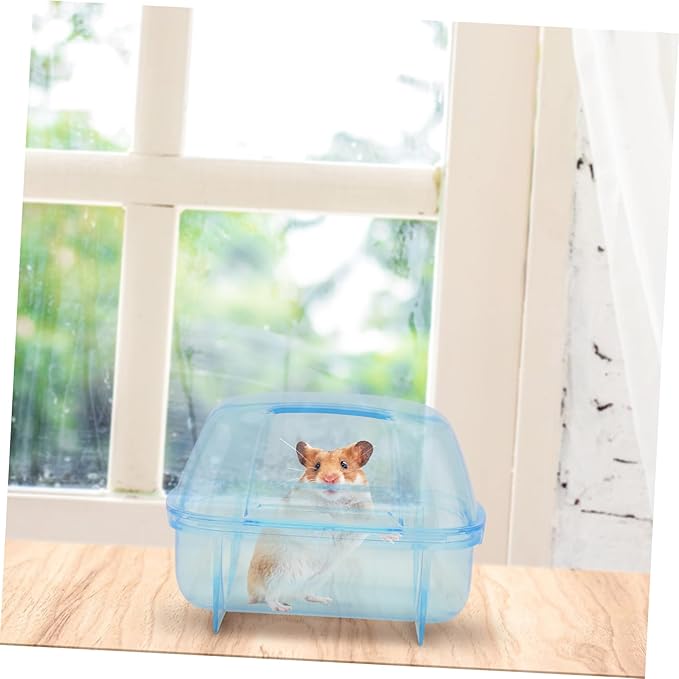 Sosoport Hamster Bath House Chinchilla Dust Bath House for Toy Hamsters Small Pet Shower Basin Bathroom for Little Animal Random Color