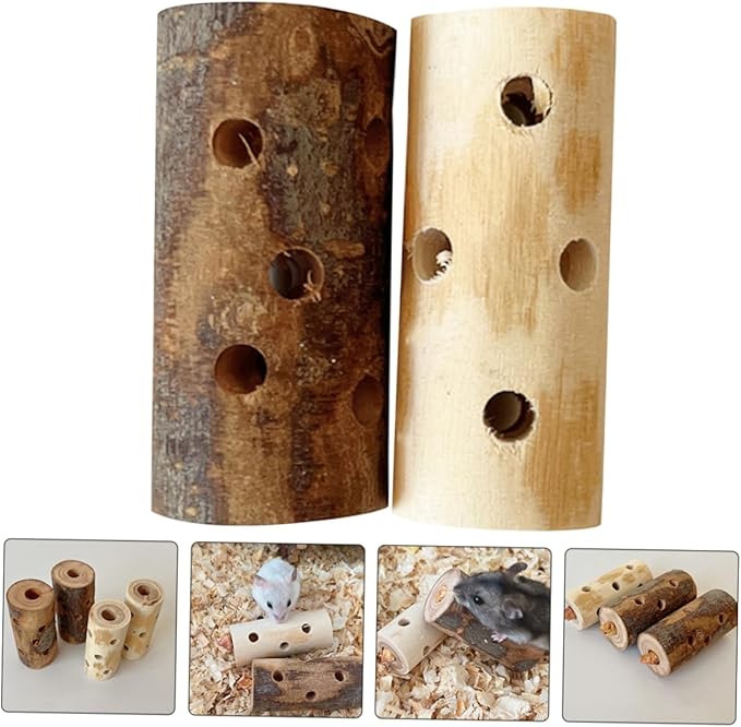 2pcs Natural Teething Toys Apple Wood Nibbling Sticks for Small Animals Chew Toys for Rabbits Hamsters Guinea Pigs