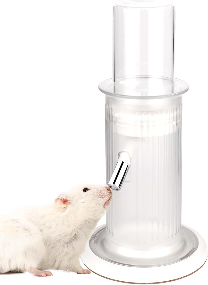Mini&moe Hamster Water Bottle No Drip – 4 oz Guinea Pig Water Bottle for Glass Tank with Stand Leak Proof Small Animal Water Dispenser for Gerbil Chinchilla Ferret Squirrel Hedgehog