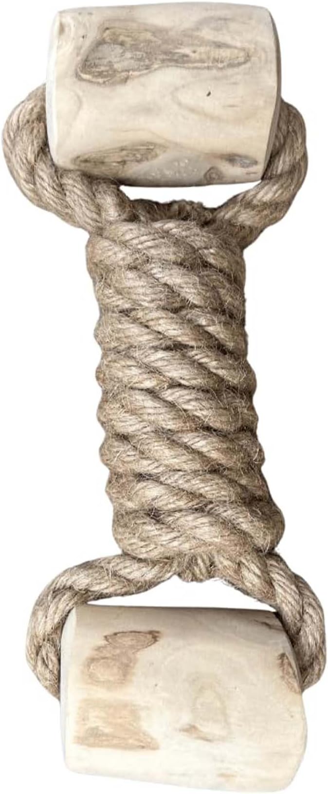 Coffee Wood Dog Toy - Eco-Friendly, Durable, Non-Toxic Hemp Rope Dog Toy - Tough Chew & Tug Toy for Moderate Chewers - Safe Outdoor & Indoor Play for Large Dogs, (1.5”x 9”x 2”)