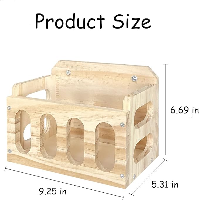 Rabbit Hay Feeder Wooden Hay Rack Guinea Pig Hay Holder Less Wasted Hanging Hay Feeder for Bunny Chinchillas Guinea Pig Small Animal Supplies