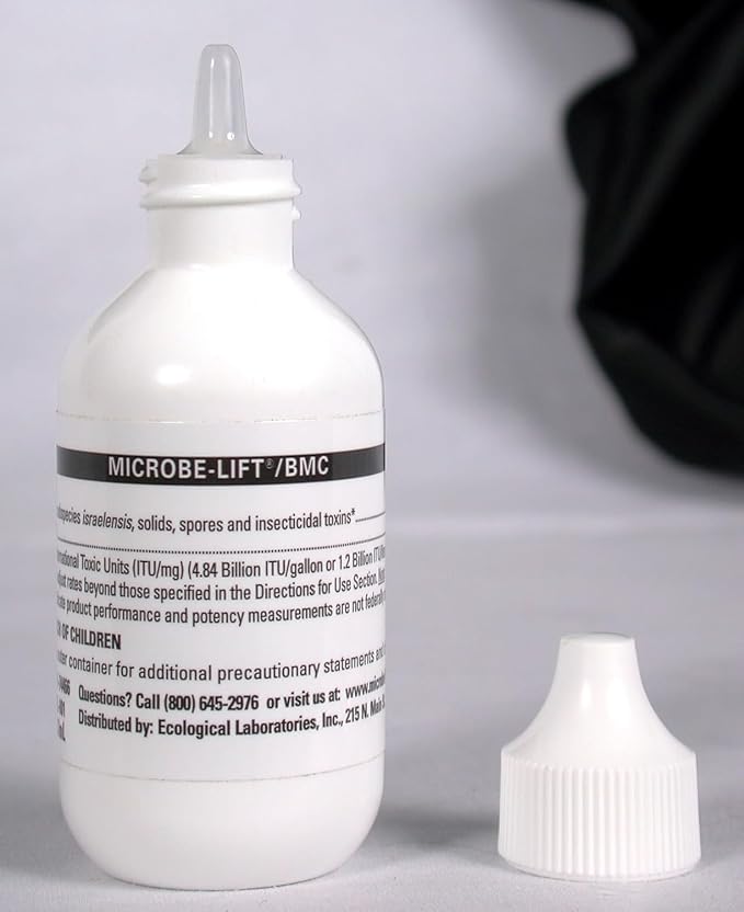 MICROBE-LIFT BMC Biological Mosquito Control, Liquid Treatment for Medium-Sized Decorative Water Gardens Up to 2,000 Gallons, Fountains and Ponds, 2 Fluid Ounces