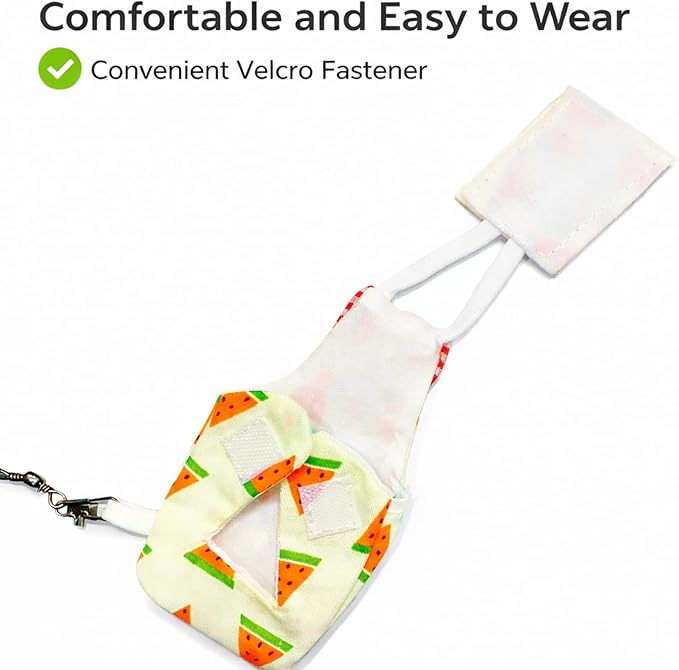Cockatiel Sun Conure Bird Diaper and Leash Set, Small Bird Diaper and Harness, Reusable Flight Suit for Monk Parakeet/Adult Cockatiel/Mini Macaw/Caique (L)
