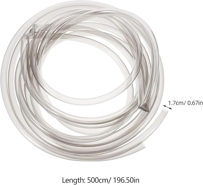 HANABASS Aquarium Siphon Hose Gravel Washer Vacuum 5m PVC with Clamp | Water Transfer Kit, Flexible Tubing for Maintenance and Cleaning, Suitable for Freshwater and Saltwater Tanks