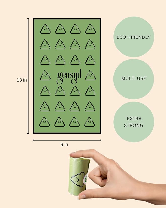 Eco-Friendly Dog Poop Bags, Cat Litter Bags, (150 Bags), Dog Poop Bags Rolls, Poop Bag Refill, Dog Waste Bags, 10 Rolls (Unscented)