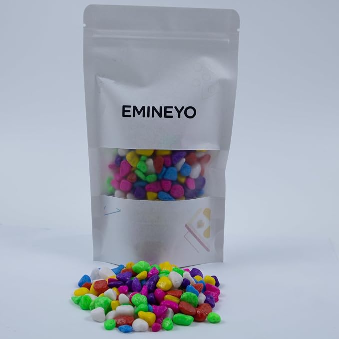 Colored Aquarium Gravel,Colorful Pea Gravel,Garden Rocks,Decorative Stones Rocks for Fish Tank,Aquarium,Fairy Garden Decor,Planters,Vase Fillers,Landscaping,1 Pound (Mixed Color, 6-9mm)