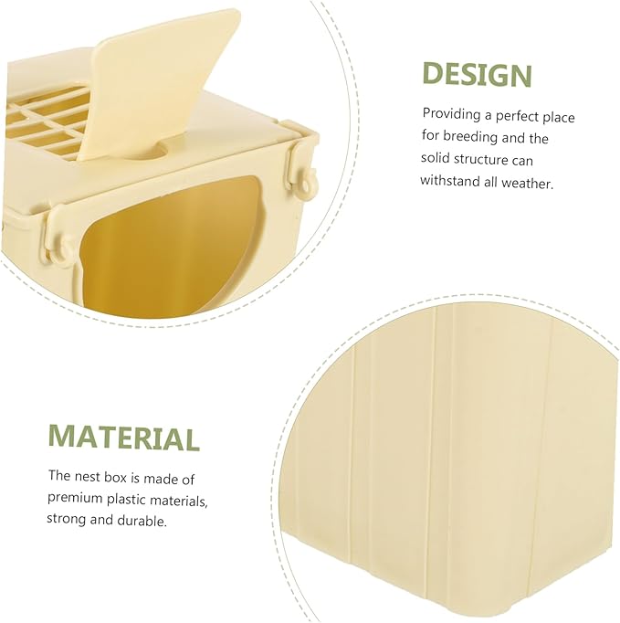 Plastic Bird Nesting Box for Small Birds Weatherproof Breeding Hut for Finches Sparrows Parakeets Lovebirds Cockatiels and Other Pet