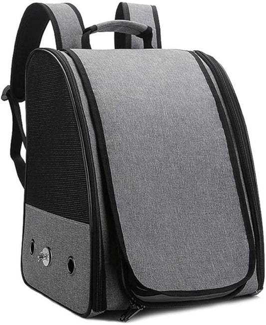 Bird Carriers Pet Parrot Backpack Bird Travel Carrier Outerdoor Breathable Hiking 1Pcs Gray