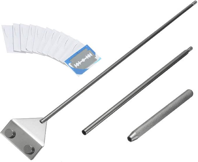 Stainless Steel Algae Scraper Cleaner with 10 Blades for Aquarium Fish Plant Glass Tank