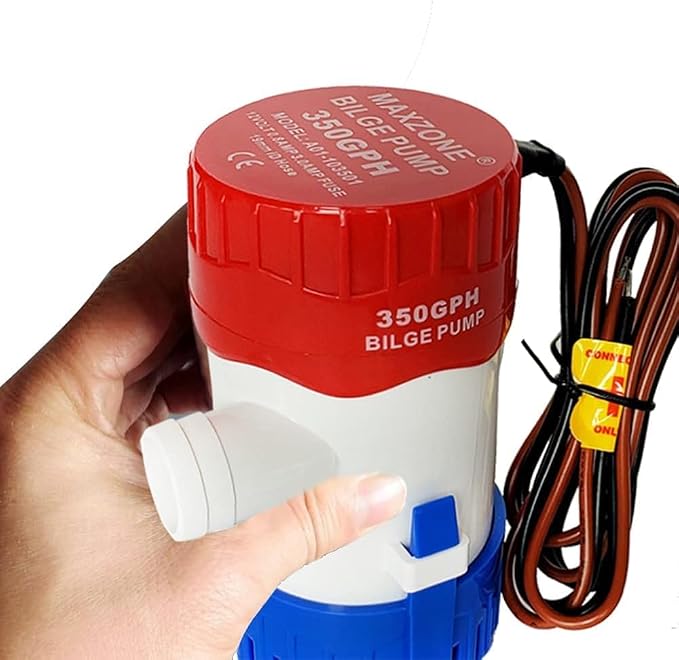 Submersible Boat Bilge Water Pump 12v Non-Automatic Marine Electric Bilge Pump for Ponds, Pools, Spas Silent, Boat Caravan RV Submersible