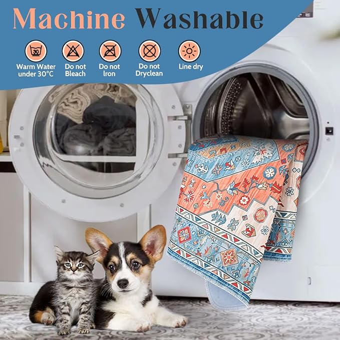 Washable Pee Pads for Dogs, 2 Pack Reusable Puppy Training Pads 36"x36" Super Absorbent Waterproof Dog Training Pads, Non-Slip Potty Pads, Whelping Pads Litter Mat Orange/Mix