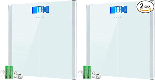Etekcity Digital Body Weight Bathroom Scale with Step-On Technology, 400 Lb, White (Pack of 2)