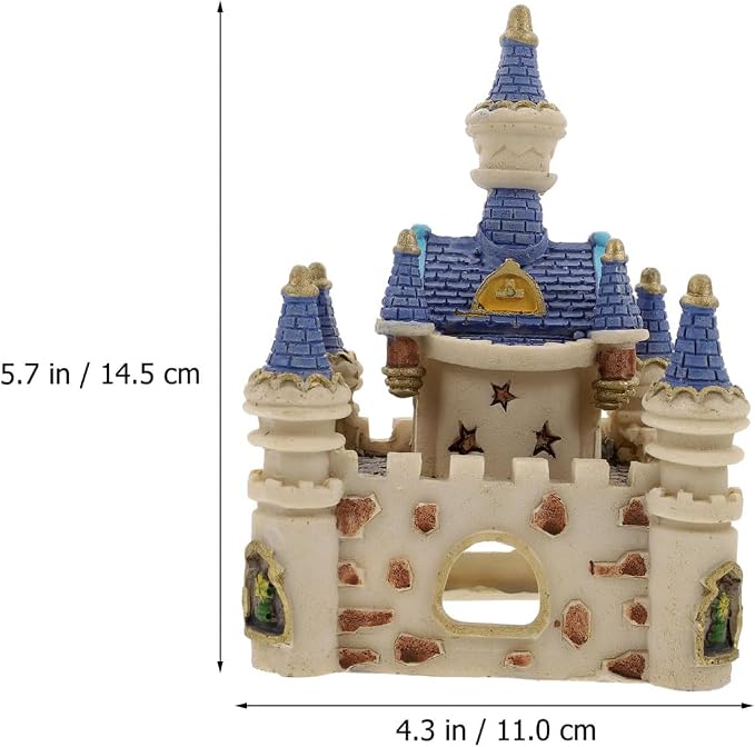 Balacoo Fish Tank Castle Decor Aquarium Castle Adornment | Aquarium Underwater Castle Ornament Resin Aquarium Adornment 5.70 X 4.33 X 4.33 in Hideout for Betta Fish and Tropical