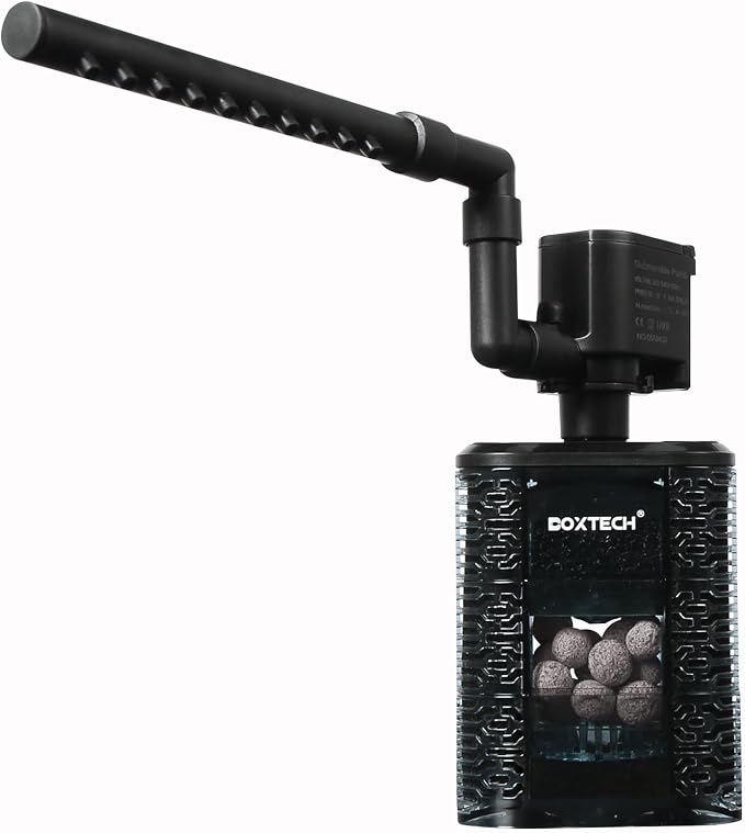 Fish Tank Filter for 20-40 Gallon Aquariums – Ultra Quiet Double Sponge Filter with Built-in Water Pump & 4-Stage Filtration System